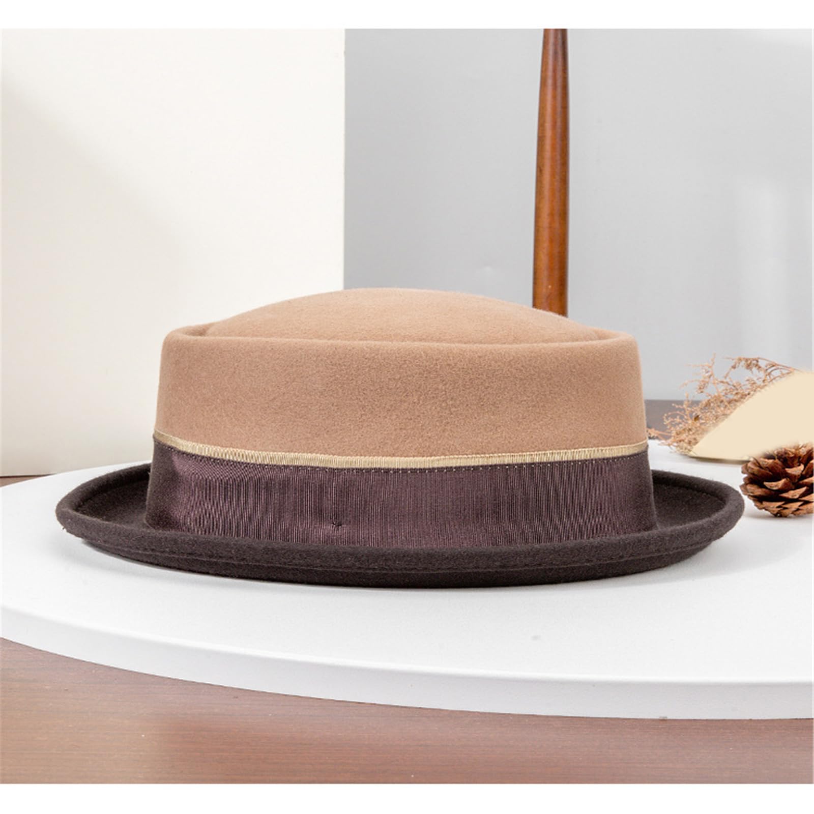 LUOFENG Cappello di lana Fedoras Panama esotico elegante Homburg per le donne Lady Photo Props Western per Stage Live Show Headwear