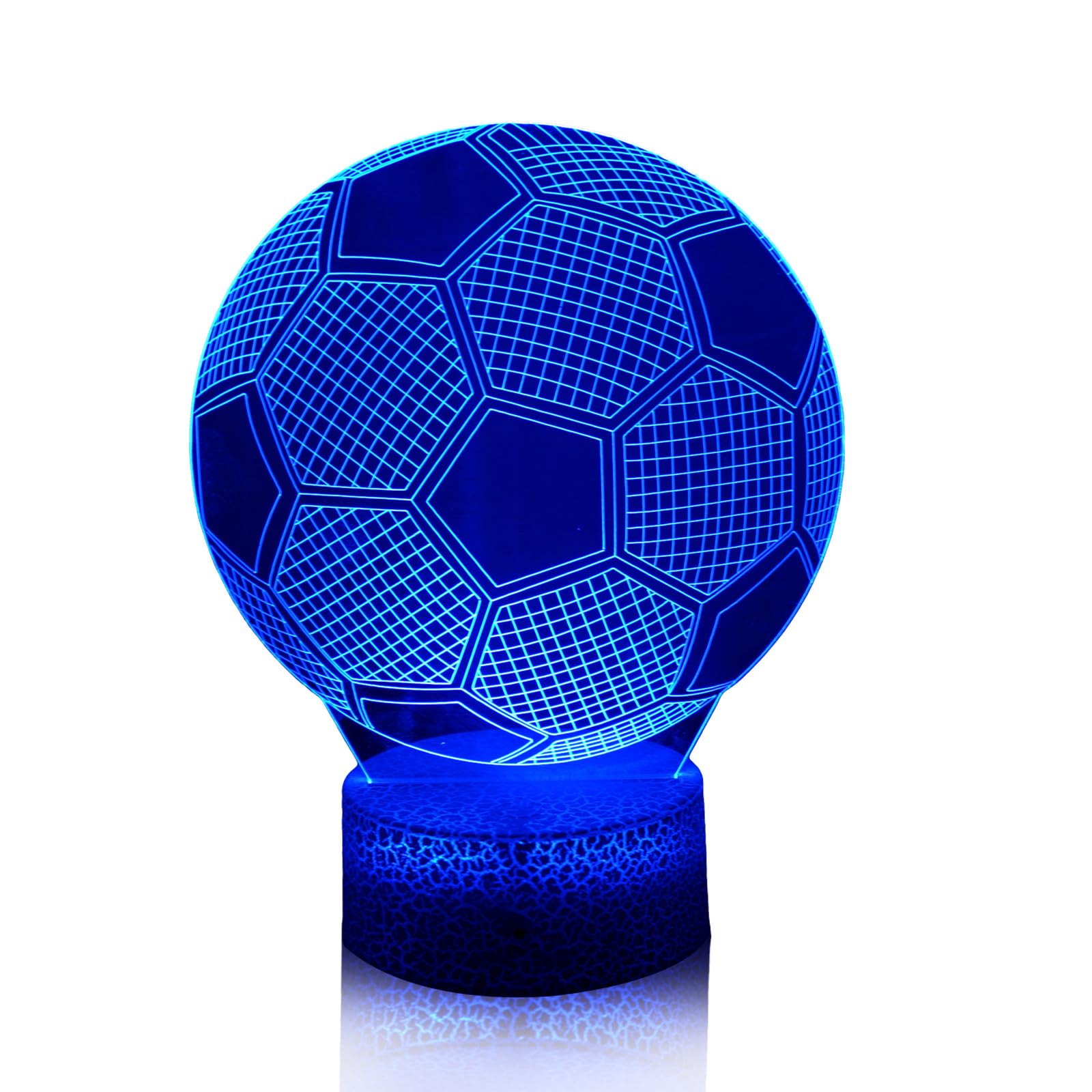 NIUQIGE Lámpara de noche LED 3D de fútbol para niños - Regalo de fútbol de 16 colores, decoración de habitación, ideal para niños de 7-12 años [Clase de eficiencia energética G]