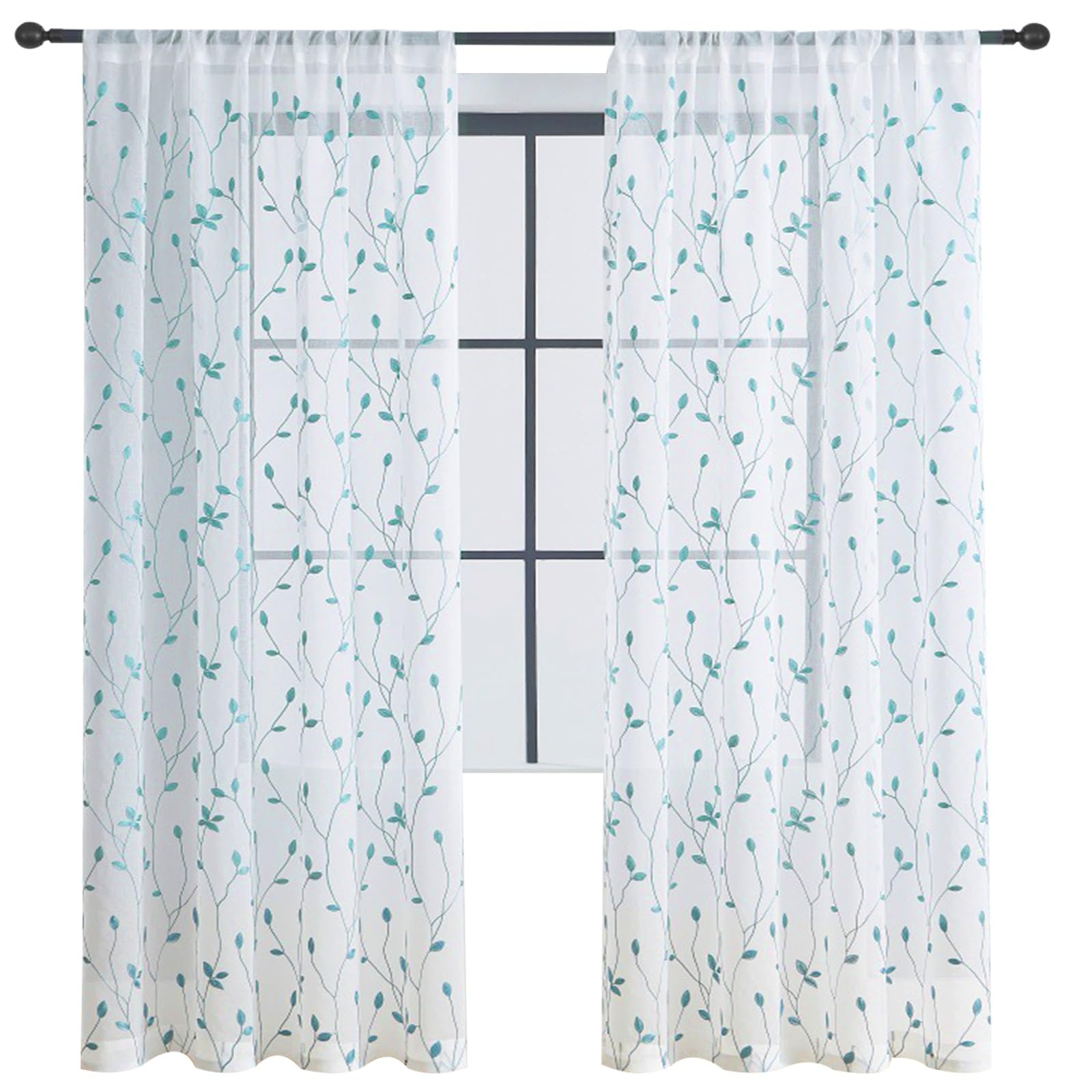 Voilage pour chambre bébé rideau blanc bleu 165x240