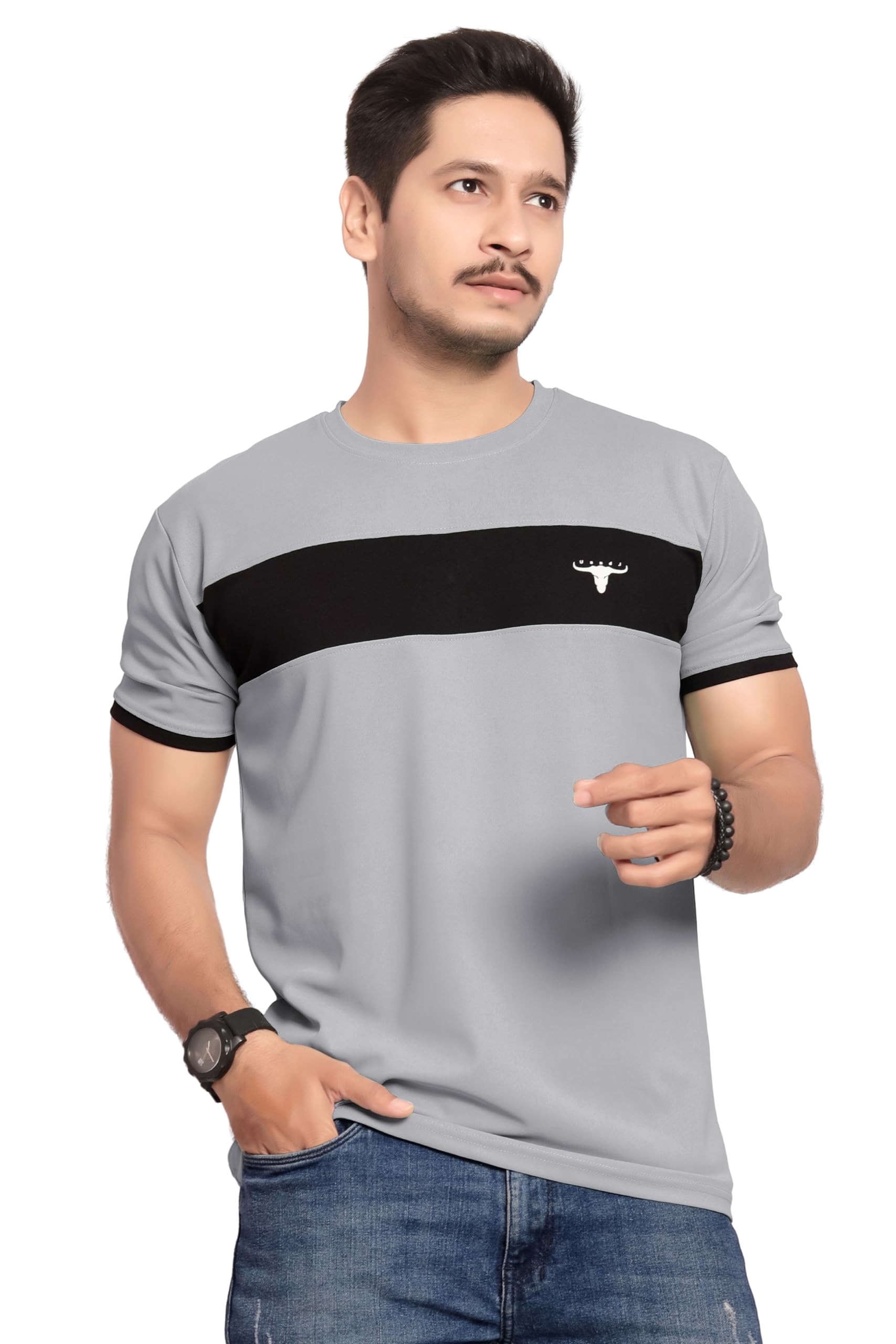 Men's Polister Solid Round Neck Half Sleeve Shirt(D_P_K_P-1284)-image-29