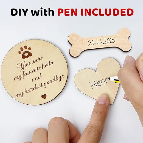 Miniatura 6 de Caja de sombra de regalo conmemorativo para mascotas de 8.6 pulgadas, soporte para collar negro, marco de fotos, kit de tinta de pata de mascota,