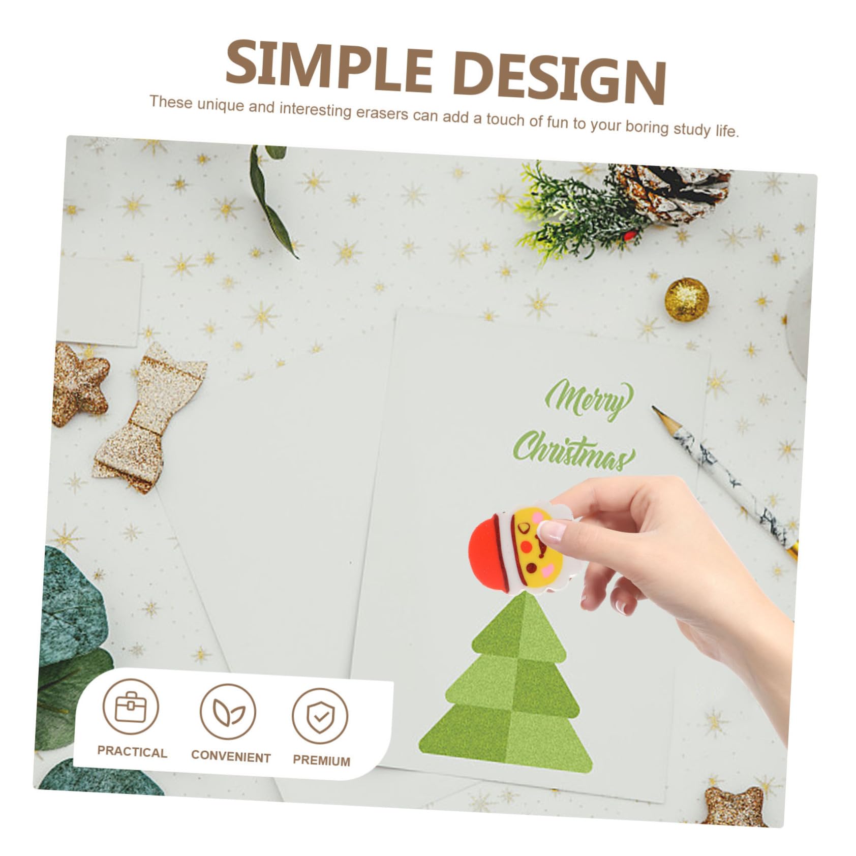 30 Sätze Weihnachtsradiergummi Element Weihnachten Party Weihnachtskinder süße Artikel Multifunktions-Radierer Cartoon Radiergummis Mini-Radierer PVC