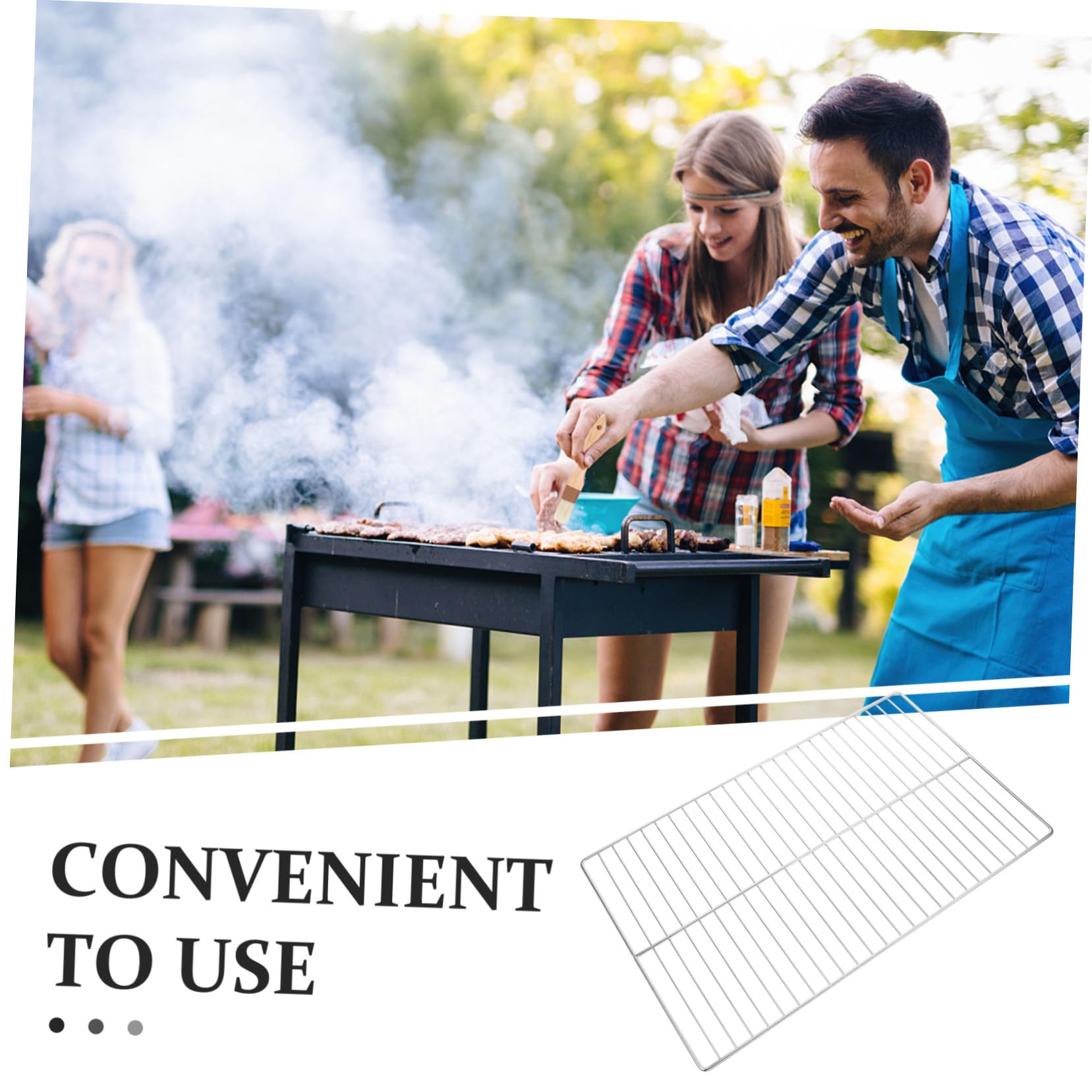 Griglia di ricambio per barbecue in acciaio inox, rete per cucinare all'aperto, distribuzione uniforme del calore, versatile griglia per barbecue per carne, verdure, pesce e altro ancora