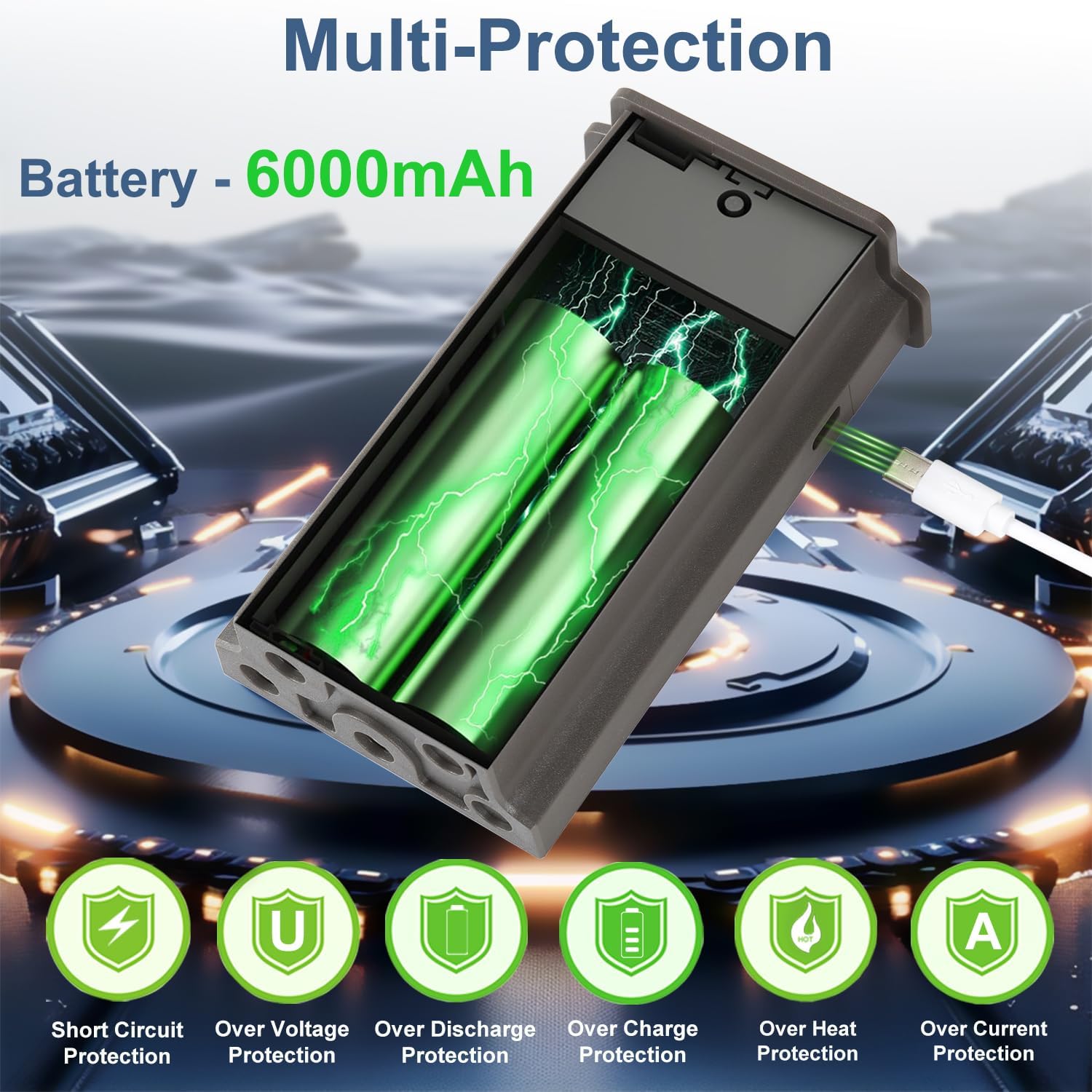 2Pack 6000mAh Replacement Battery for Tactacam Pack Compatible with Tactacam Reveal Lipo Lithium Battery Pack Hunting Camera X Gen 2.0, X Gen 3.0, X, X Pro, Pro 3.0, XB, SK