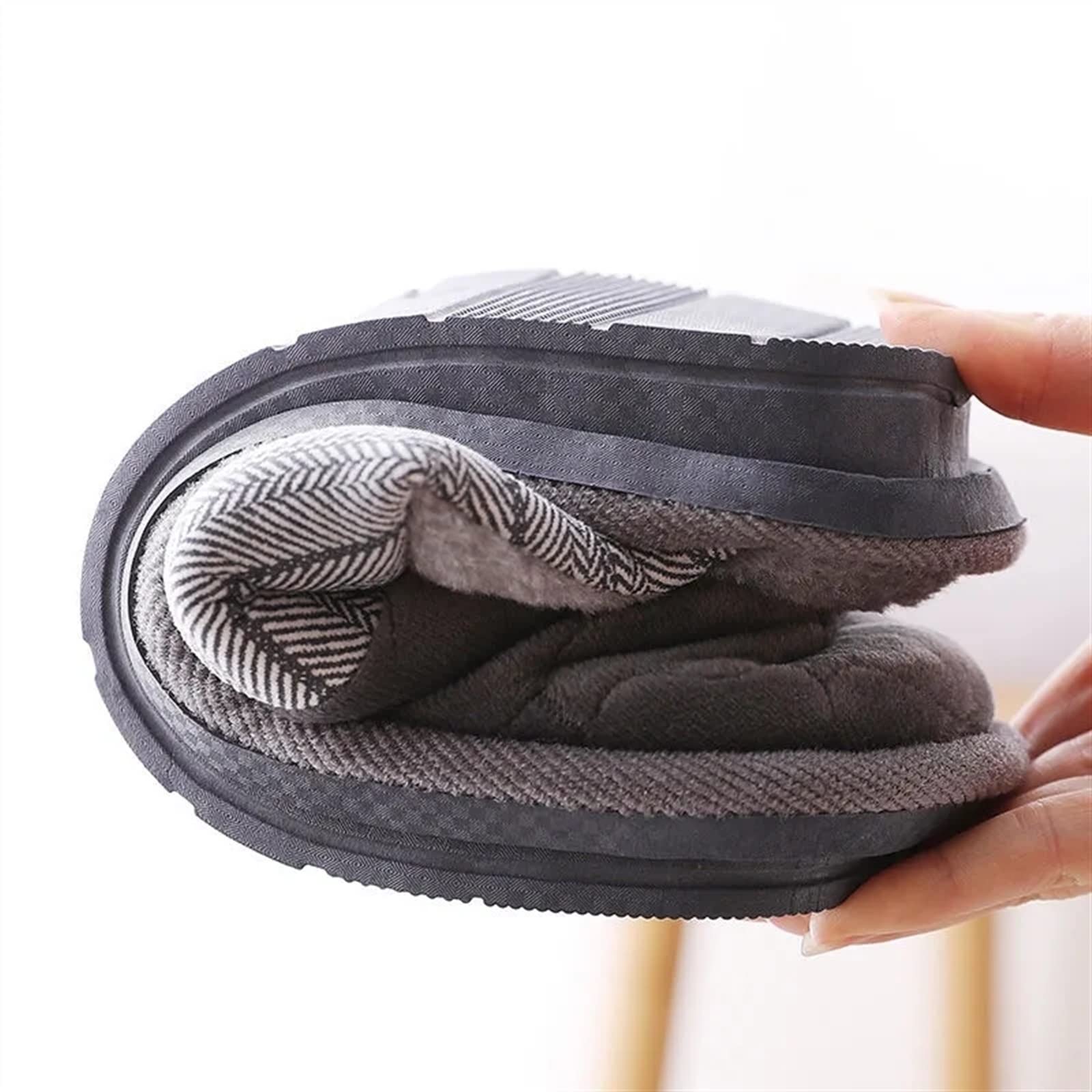 Pantuflas de espuma viscoelástica para hombre y mujer, zapatos de casa de espuma viscoelástica, acogedoras, antideslizantes, para dormitorio, pantuflas de algodón