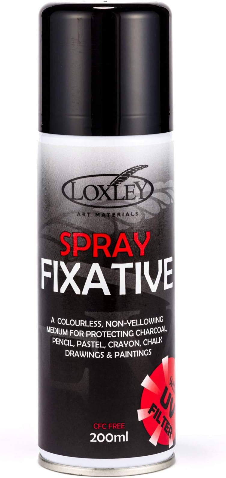 Loxley Artists Spray Fixative with UV Protection; protects Pastel, Charcoal, Inkjet from smudging