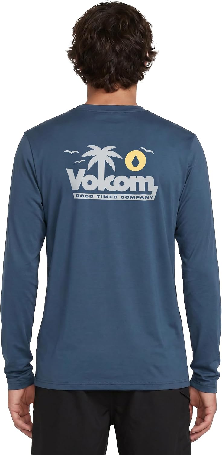 Volcom Men's Long Sleeve Rashguard – UPF 50+ Sun Protection, Quick-Dry Performance Swim Shirt