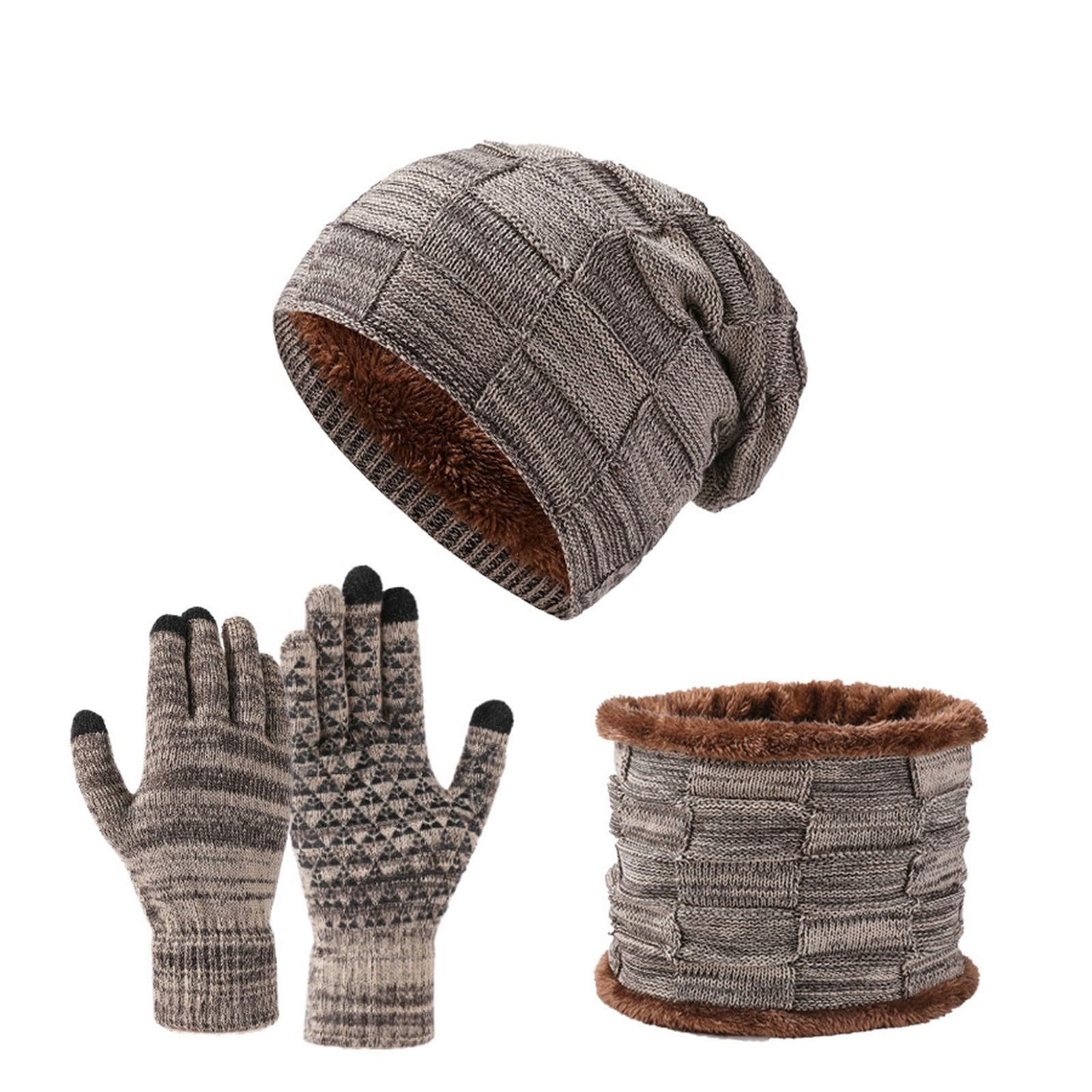 Set gorro bufanda guantes de punto para paseos y rutinas de otoño