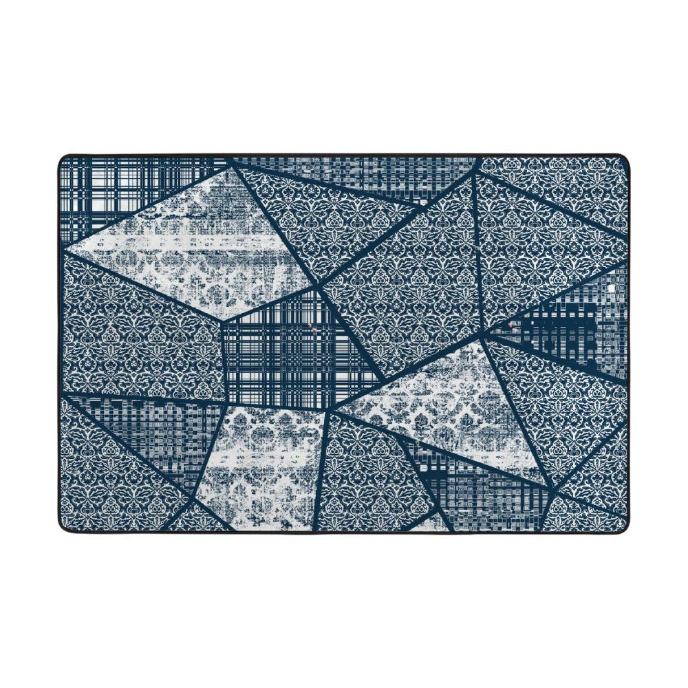 Grand tapis de sol patchwork floral 5x7,6 cm antidérapant et lavable
