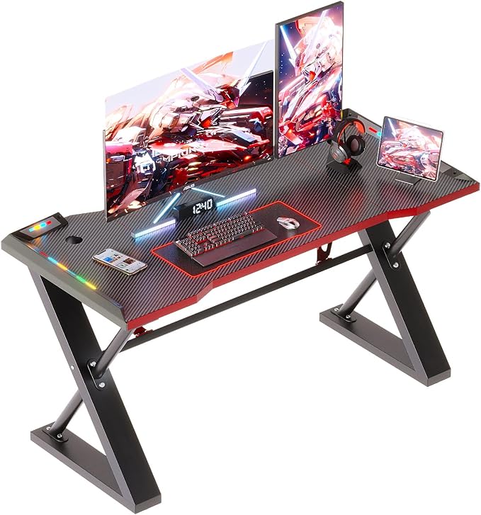 Gaming Desk with LED Lights