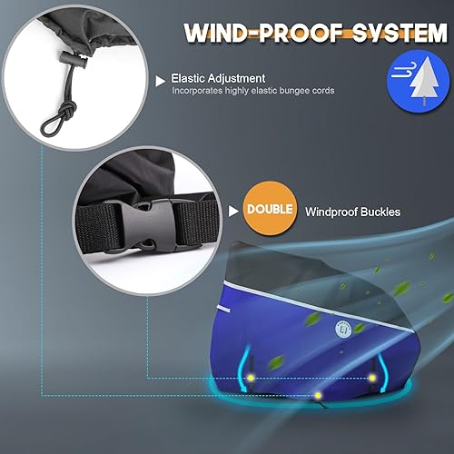 Miniatura 27 de Cubierta 420D para cortacésped de giro cero, tela impermeable de grado marino 420D, ajuste universal para John Deer, Cub Cadet Zero Turn Up hasta 60