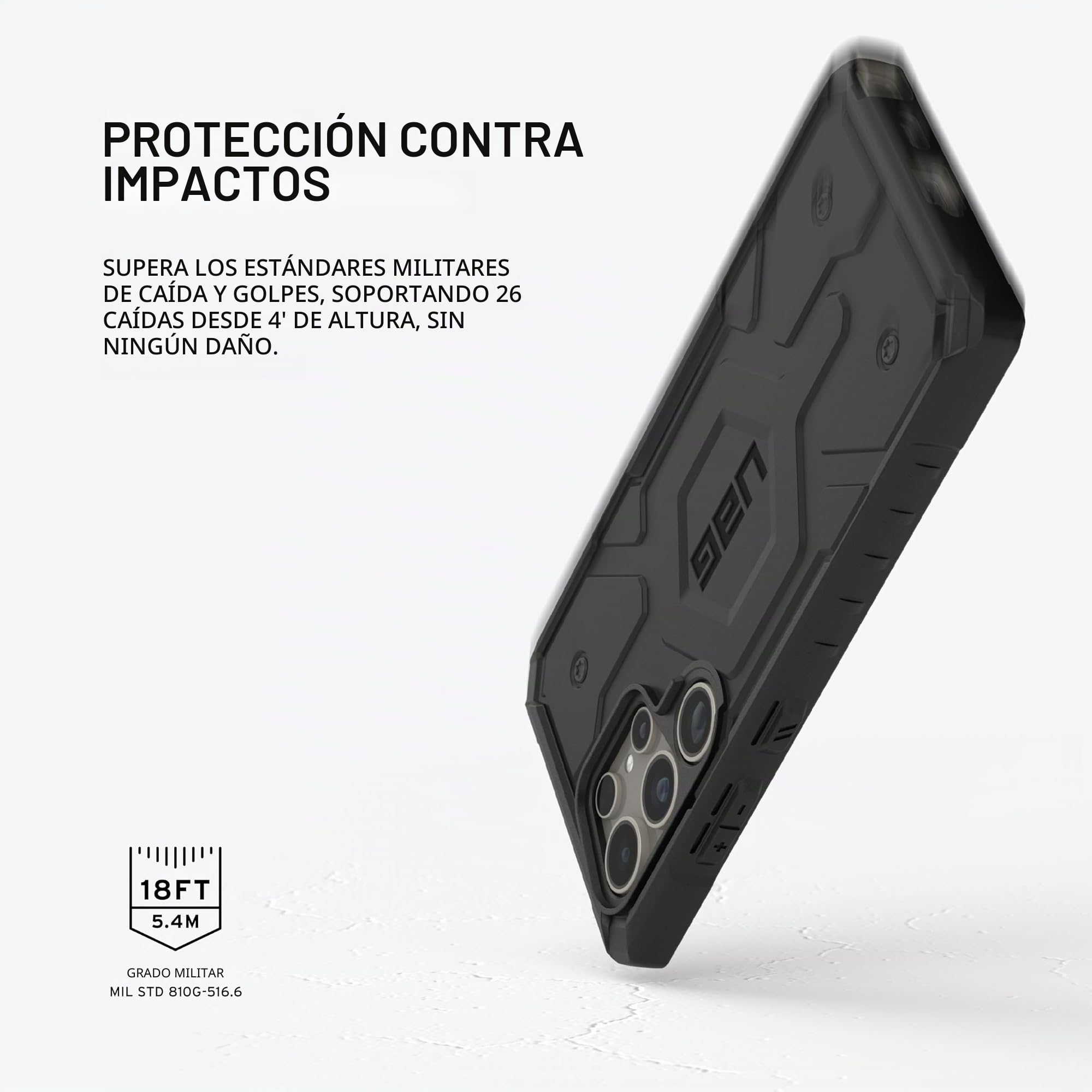 URBAN ARMOR GEAR UAG - Funda Protectora para Samsung Galaxy S24 Ultra de 6.8 Pulgadas, Color Negro, Resistente a caídas y Golpes, Antideslizante, Color Negro