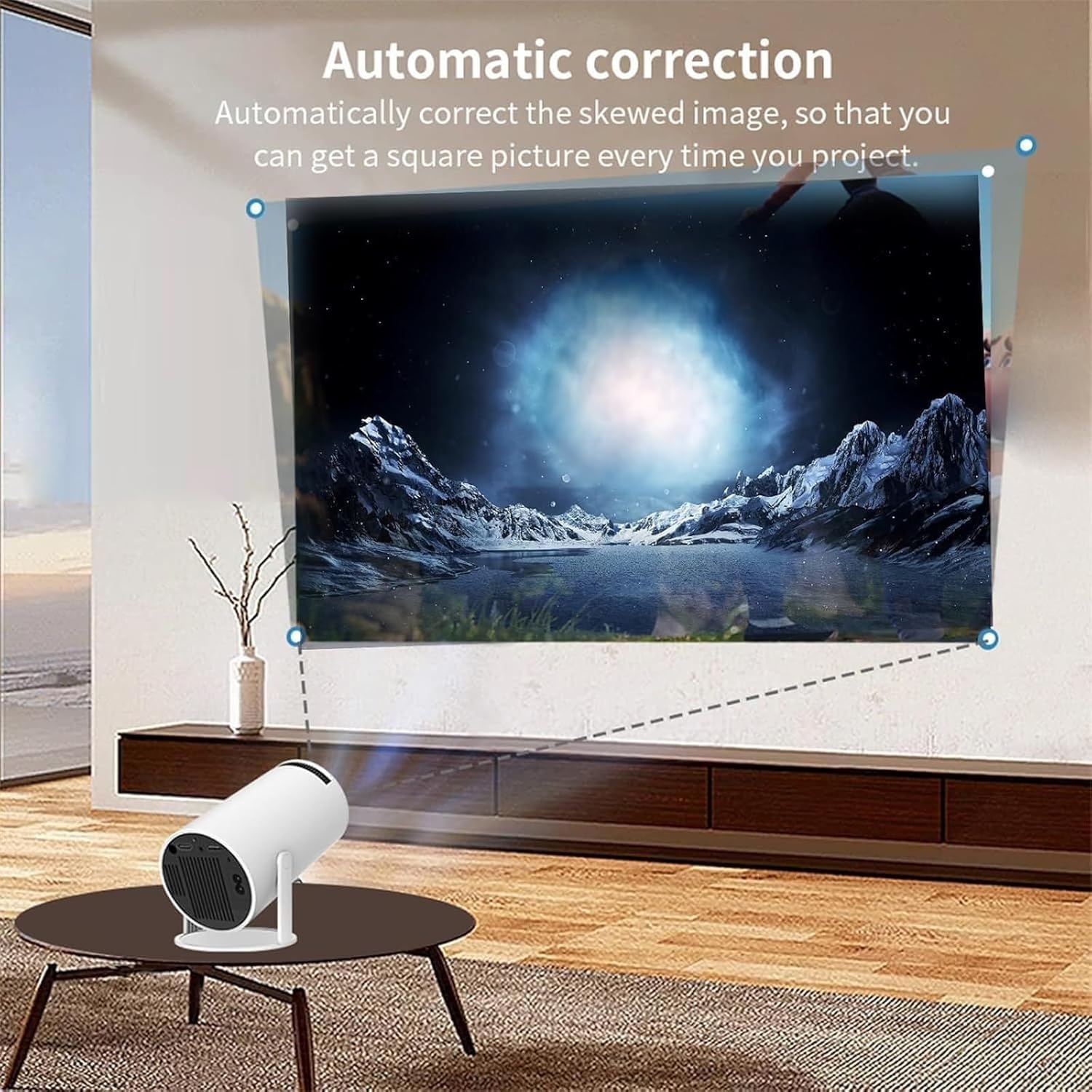 Portable Mini Projector, 4K 1080P Full HD Projector, Support Video Projector, WiFi 5G BT 5.0, Cinema Projector 180° Can Be Rotated, Android 11, Compatible with TV Stick for Adult's, Home Cinema, Compatible with Smartphone/Laptop/PS4/Firestick A78 — Amazon image 4