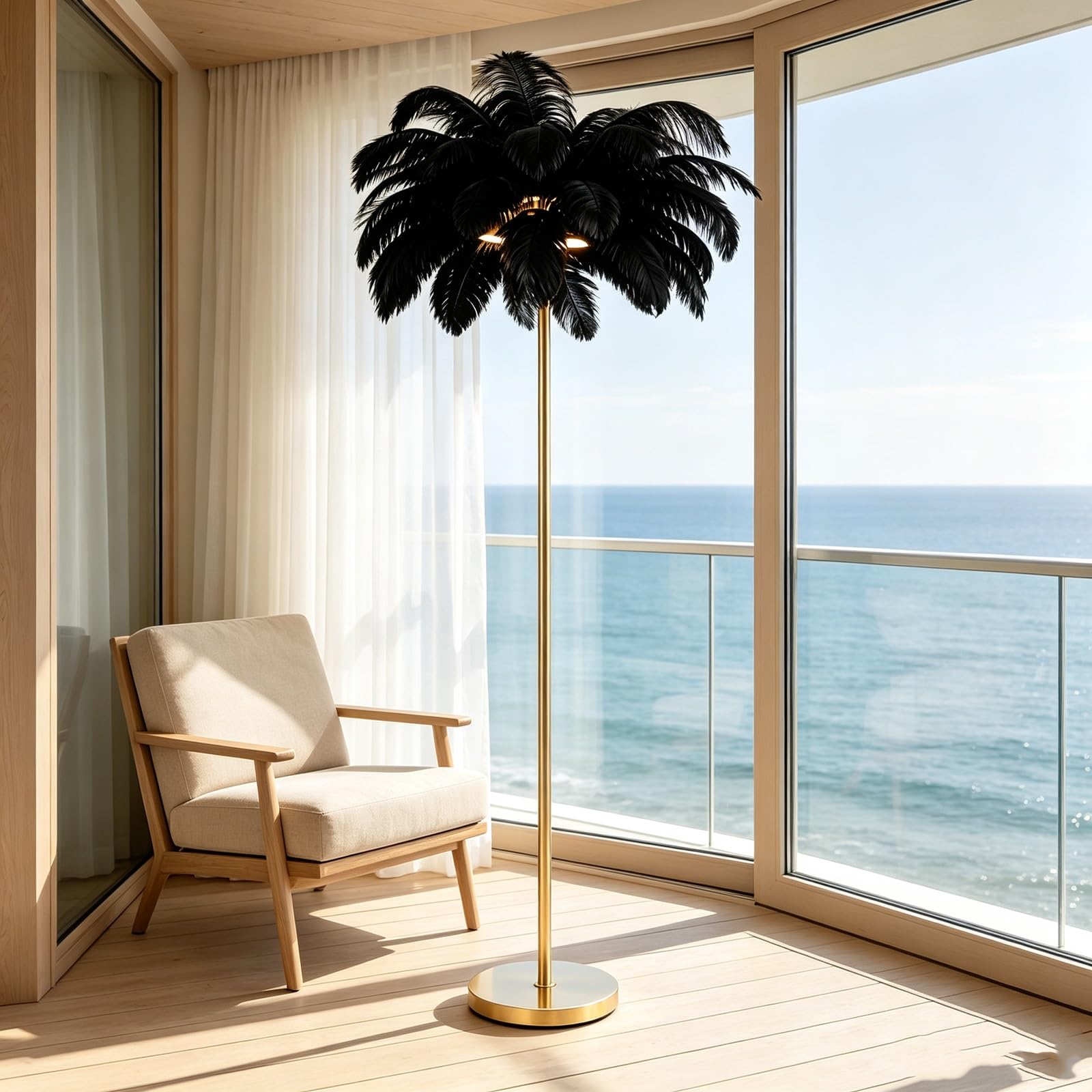 LCNDKF Aesthetic Feather Floor Lamp