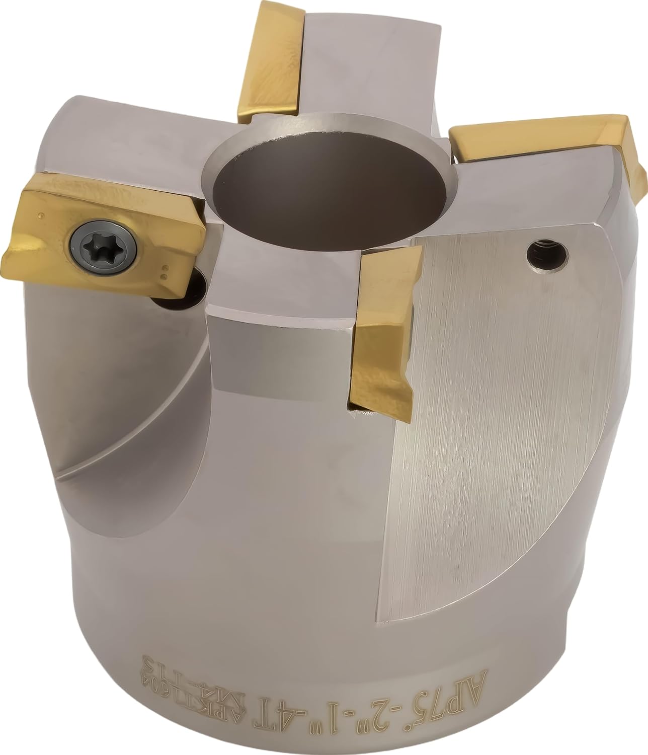 2 75° Indexable Face (Shell) Mill, 1 Arbor Hole Diameter, 4 Flute, with 4 pcs APKT1604 Carbide Inserts