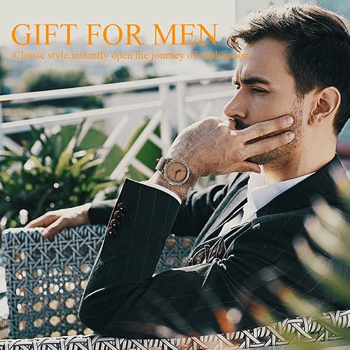 Miniatura 2 de Juego de relojes para hombre, regalos para hombres, reloj de regalo para hombre, regalos de cumpleaños, reloj de cuero artificial, reloj para
