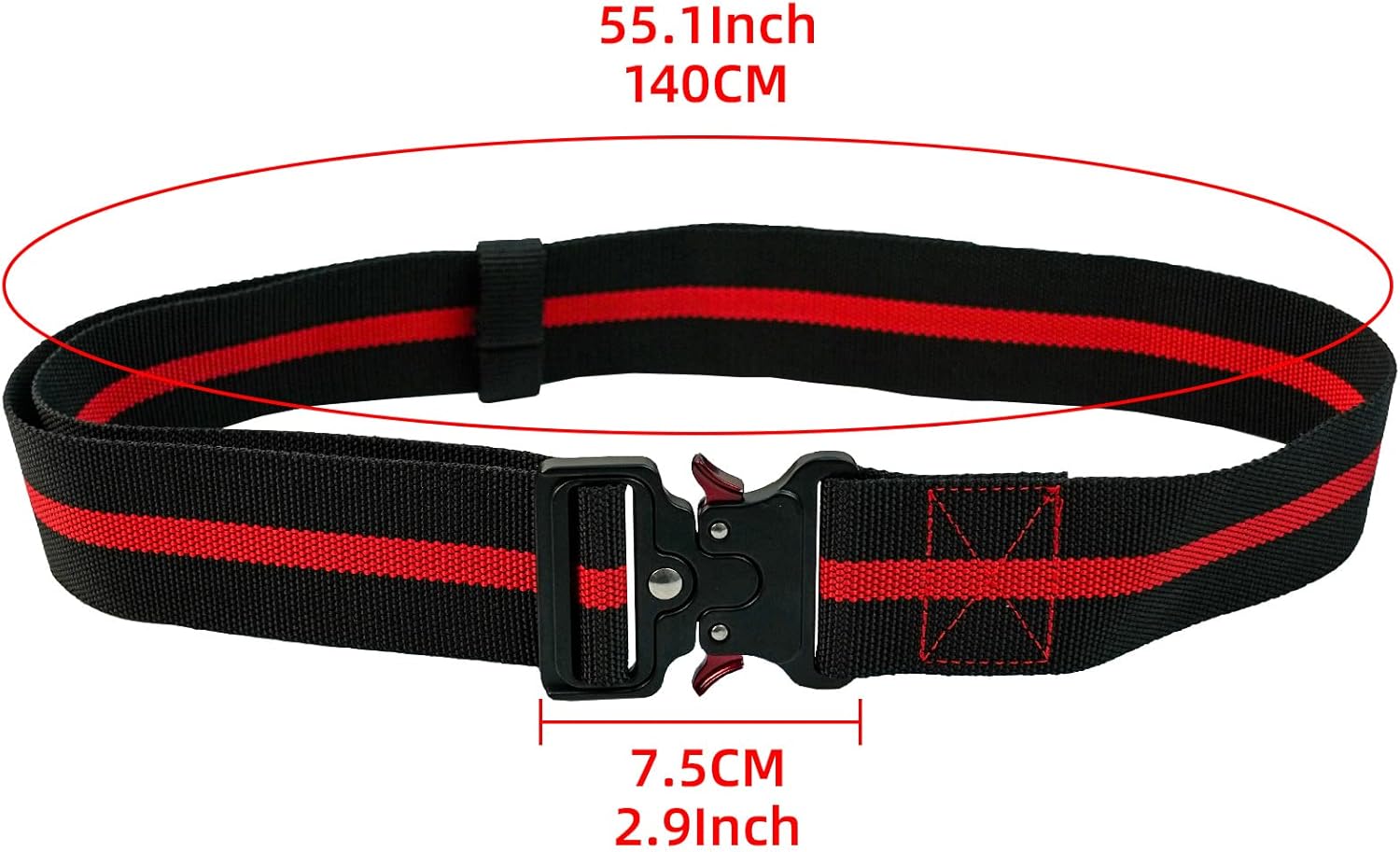 MELOTOUGH 2" Nylon Web Work Belt with Heavy Duty Quick Release Rugged Metal Buckle outdoor men's belt - Image 2