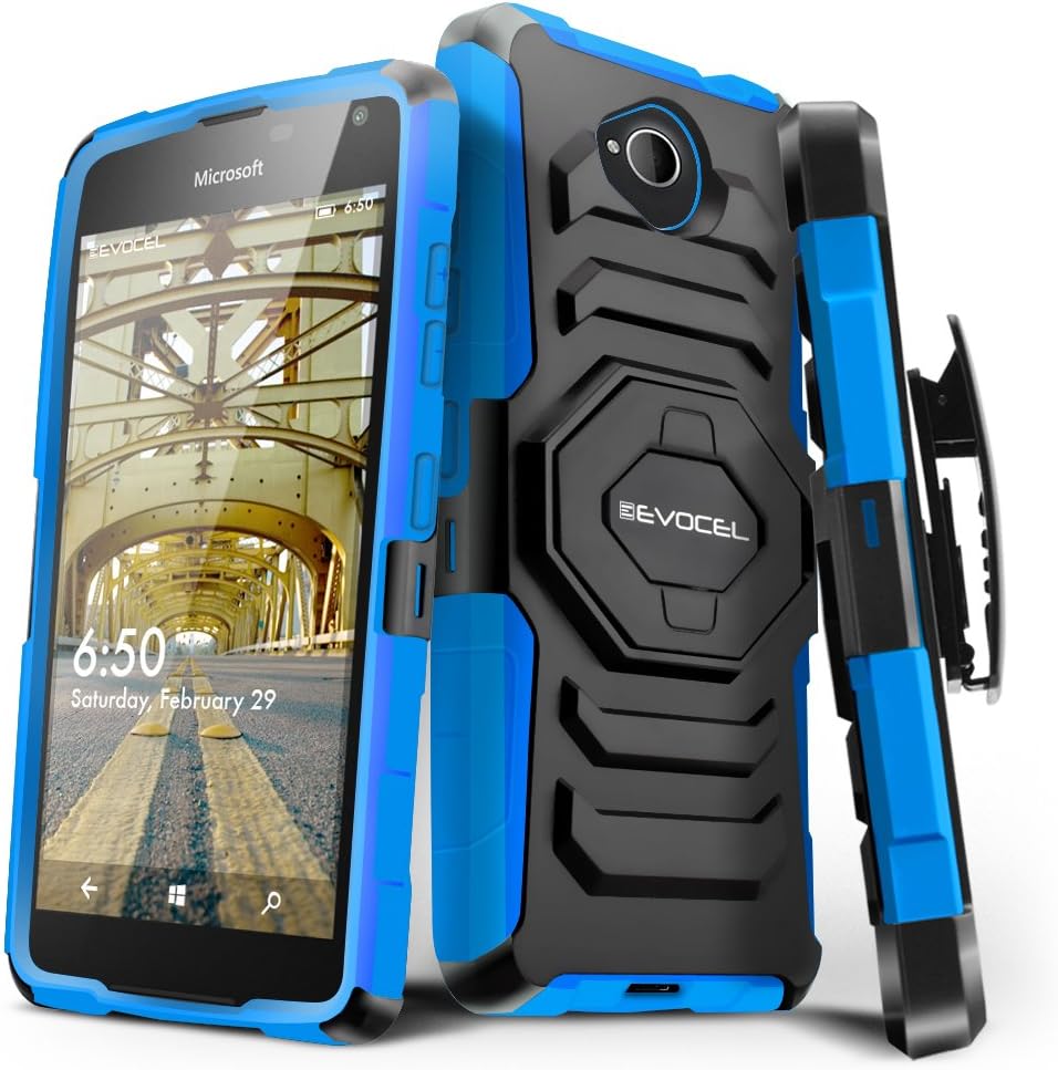 Lumia 650 Case, Evocel [New Generation Series] Belt Clip Holster, Kickstand, & Dual Layer for Microsoft Lumia 650, Blue (EVO-NK650-XX02)