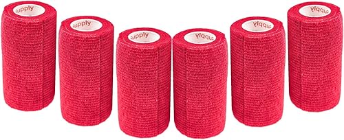 Miniatura 285 de Cinta adhesiva para veterinarios (negro) (paquete de 2) (4 pulgadas x 15 pies), autoadhesiva, adherente, cohesiva, flexible, autoadhesiva, rollo