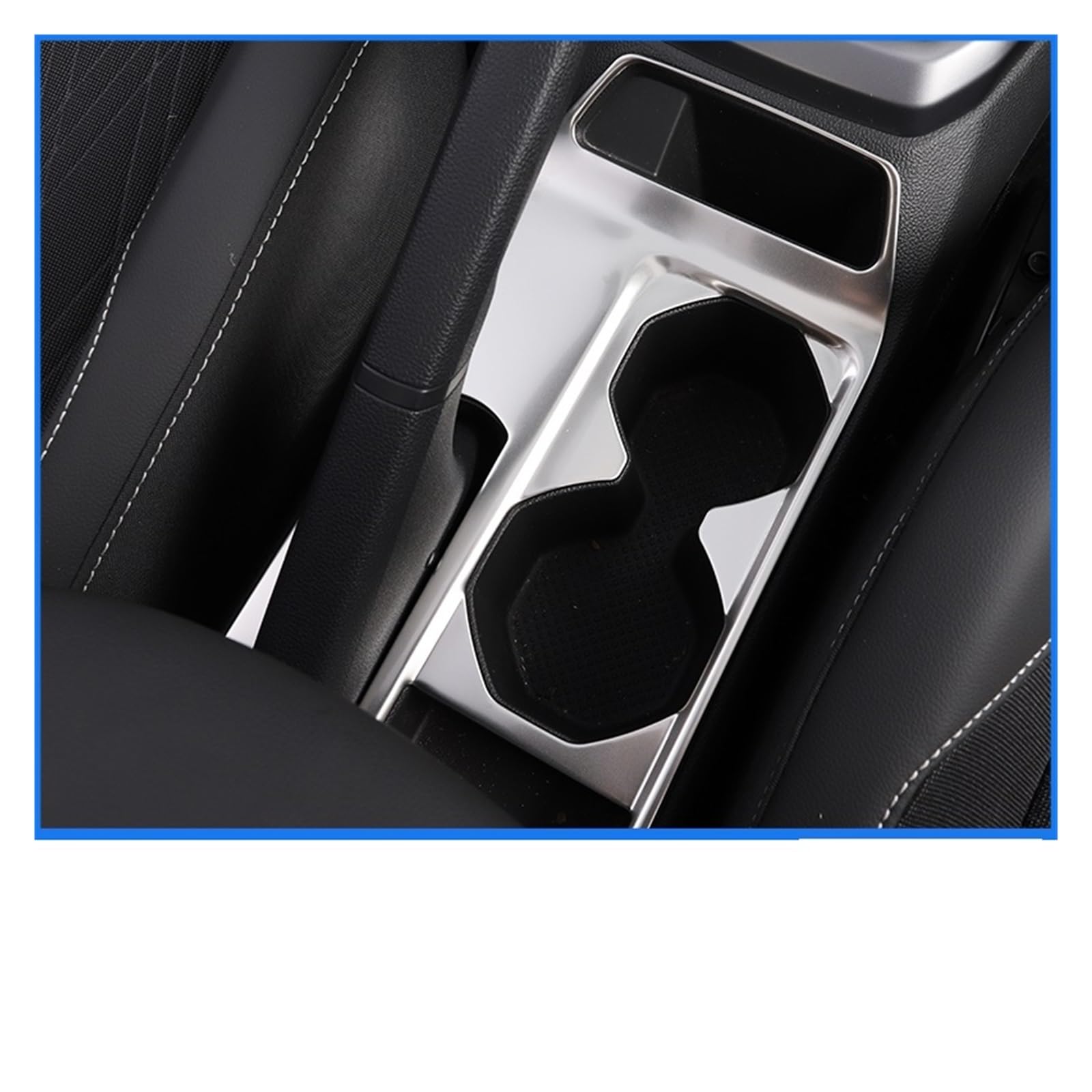 for VW for T-Cross for Tcross 2019 2020 2021 2022 LHD Car Console Gearbox Cup Panel Trim Frame Cover Sticker Strips Garnish Decoration Car Trim Interior(Silver Matte)