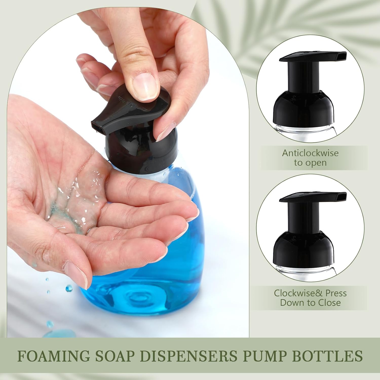 Nuenen 48 Pieces 8oz Foaming Pump Bottles Refillable Foaming Soap Dispensers Bulk Travel Hand Soap Pump Foam Dispenser Plastic Press Containers for Shampoo Bathroom Commercial(Black) - Image 4