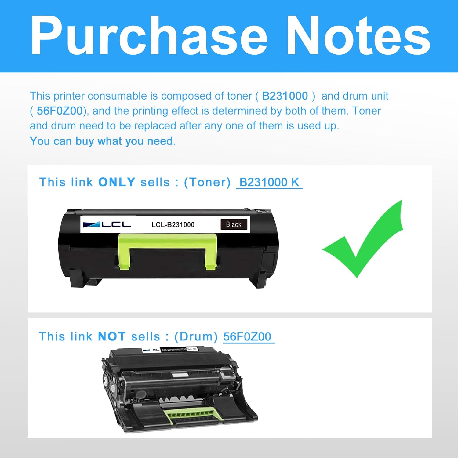 LCL Remanufactured B231000 Toner Cartridge Replacement for Lexmark B2338 B2338dw B2442 B2442dw B2546 B2546dw B2650 B2650dn B2650dw MB2338 MB2338adw MB2442 MB2442adwe MB2546ade Printer (1-Pack Black)