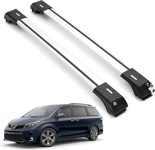ERKUL Barras transversales de techo para Toyota Sienna 2011-2020  Barras transversales de aluminio con bloqueo antirrobo para techo  Compatible con