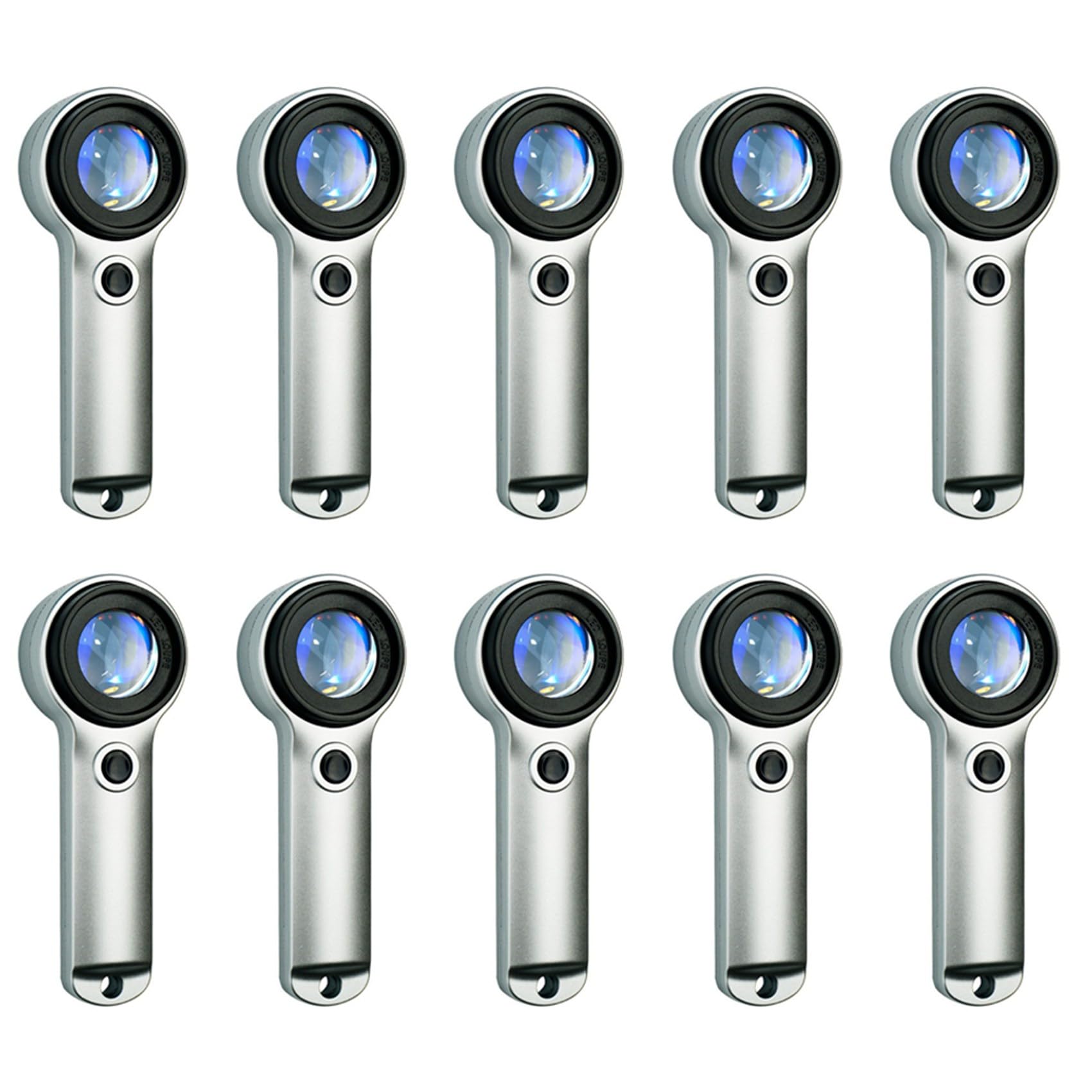 Jnchdghwa 10pcs Handheld Magnifying Glass 30X Usb Charging for Reading Antiques Magnifier Glasses Uv- Light