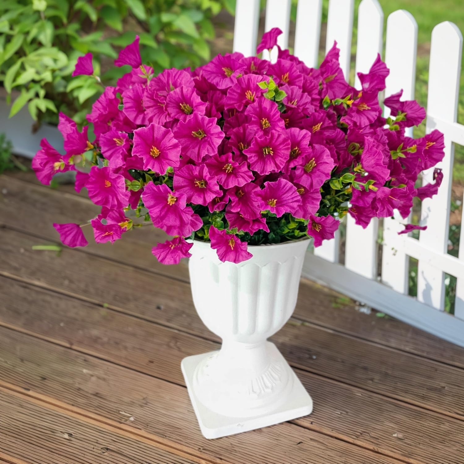 Künstliche Herbstblumen Für Draußen – 12 Bündel Morning Glory Mit Eukalyptuslook, UV-beständig & Wasserfest – Perfekt Für Garten, Terrasse & Haustür