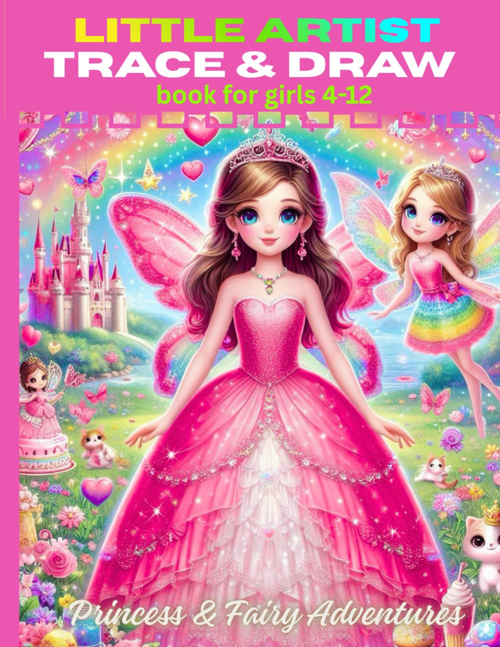 Little Artist Trace and Draw Book for Girls Ages 4–12: Princess & Fairy Adventures with Cute Characters: 100+ Charming Tracing Pages with Adorable ... M (Girls Trace & Draw & Color Book Series)