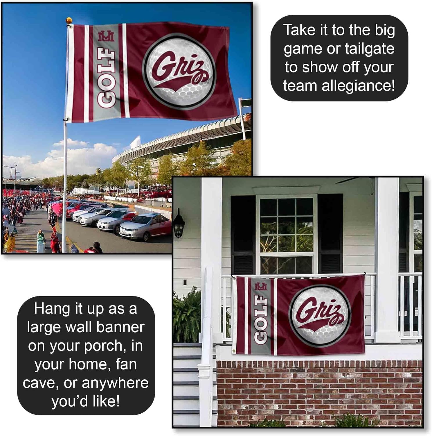 College Flags & Banners Co. Montana Grizzlies Golf 3x5 Grommet Flag