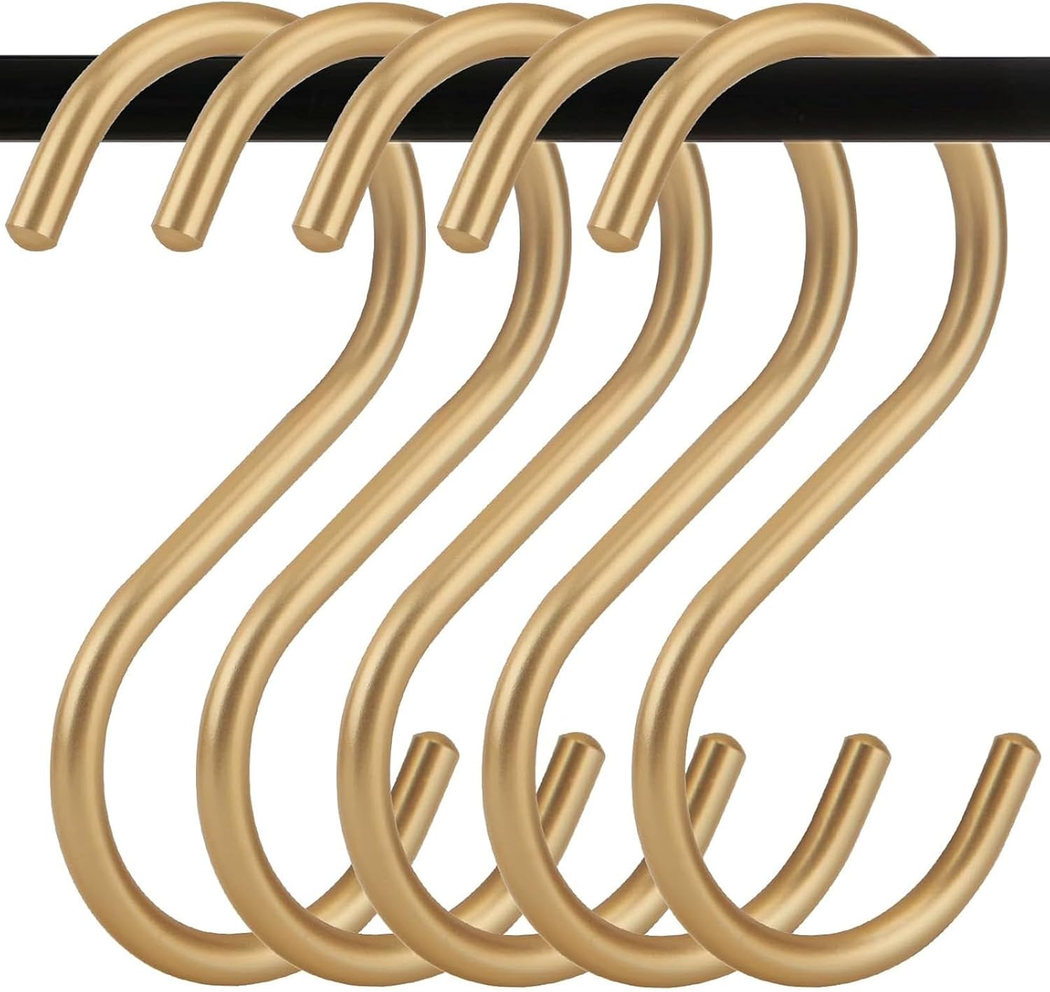 Gold S Hooks,Aluminum Alloy S Shaped Hooks,Gold Hook Hanger,Heavy Duty S Hook,Utility S Hook for Bathroom,Cloakroom,Kitchen,Garden (30)