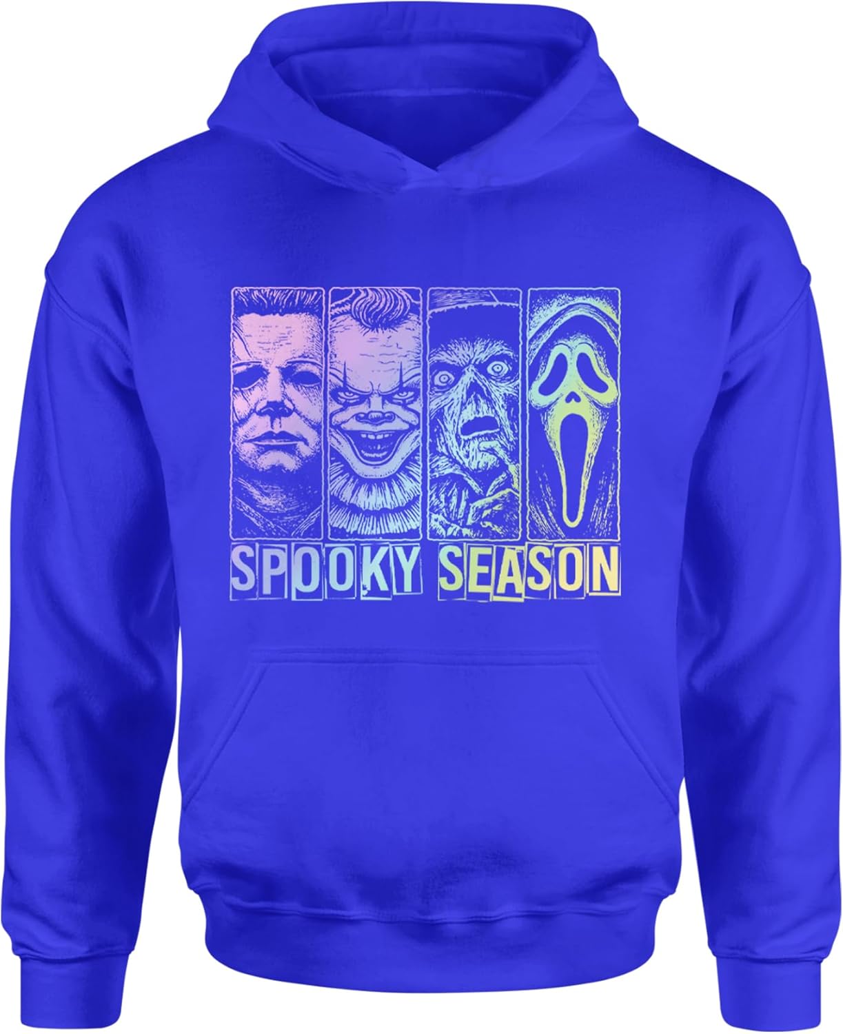 Spooky Season Horror Icons Halloween Youth-Sized Hoodie, Soft Fleece, Graphic Design