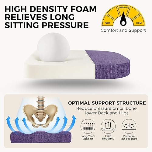 Miniatura 5 de downluxe Cojines para sillas de interior para sillas de comedor, almohadillas de espuma viscoelástica texturizadas suaves y cómodas para sillas de