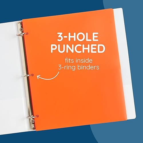 Vista 48 de Blue Summit Supplies 6 carpetas de polietileno con dos bolsillos, tonos de gemas surtidos, carpetas de plástico duradero con 2 bolsillos