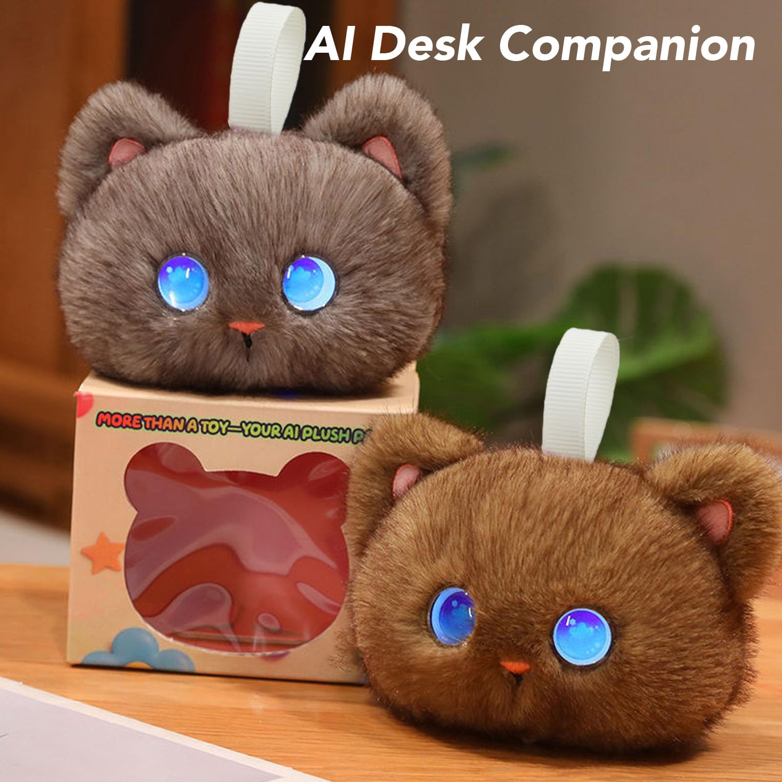 Juguete de Peluche Inteligente AI, Animal de Peluche Interactivo con Interacción de Voz en Tiempo Real en 66 Idiomas, Reconocimiento de Emociones, para Niños de 3 Años en Adelante (Brown)