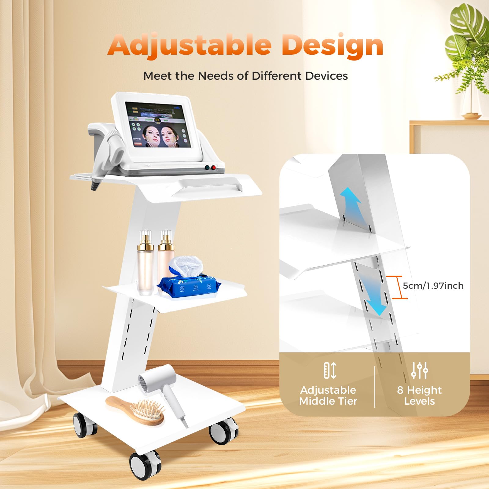 Carrito de laboratorio con enchufes para instrumentos clínicos, carro rodante para instrumentos dentales, carro auxiliar para dentistas, carro médico para instrumentos de odontología y belleza