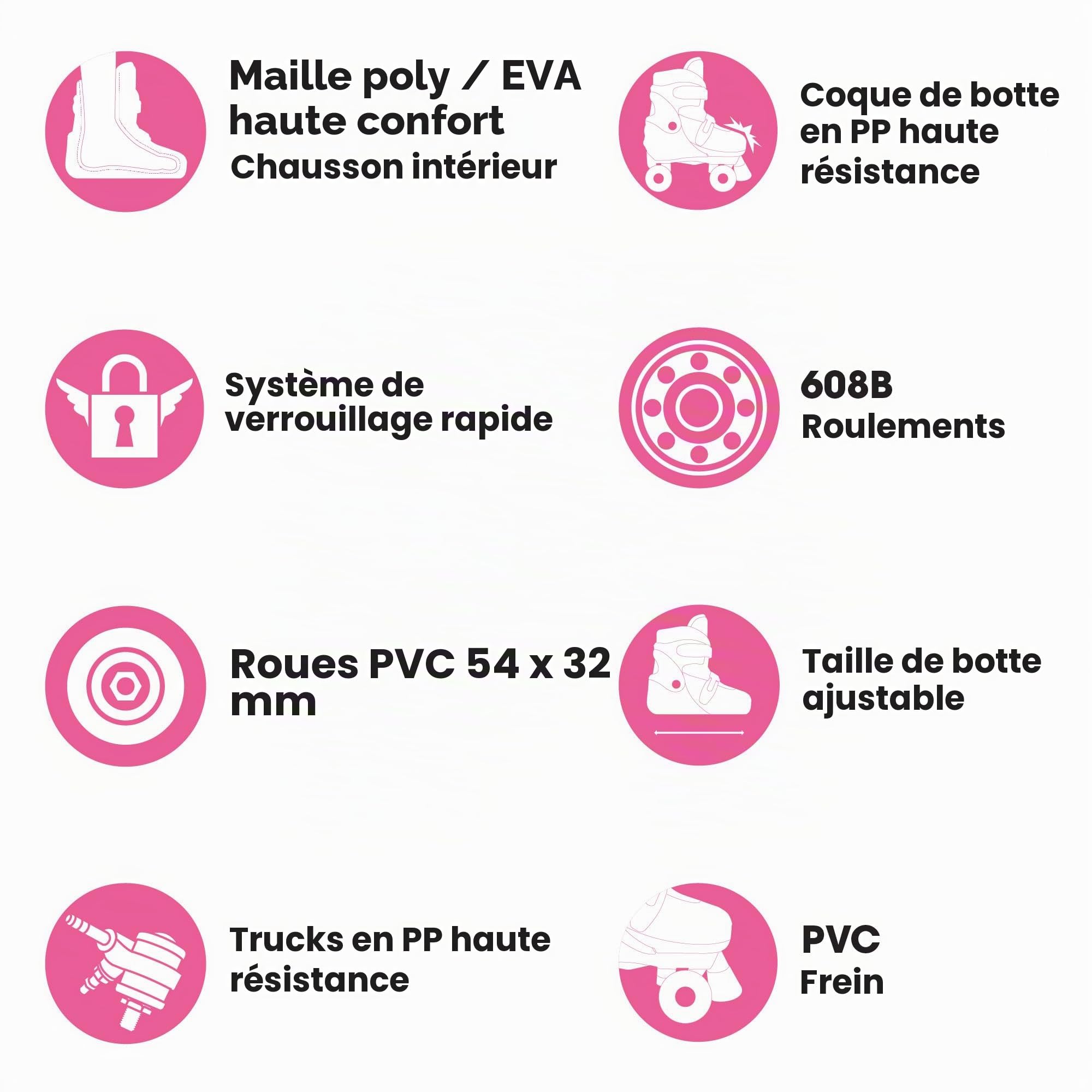 Xootz Patins à roulettes réglables pour Enfants - Rose
