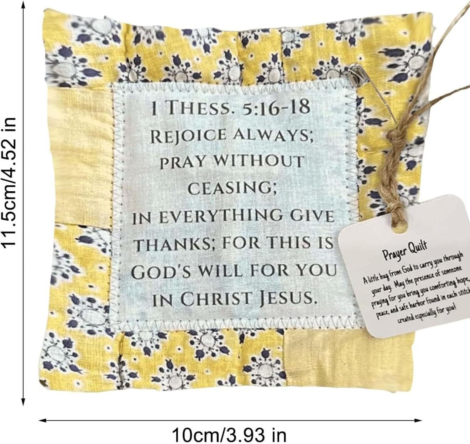 Vintage Prayer Quilt Squares, Handmade with Cross Inside, Symbolism Poems Quilts(A,8)