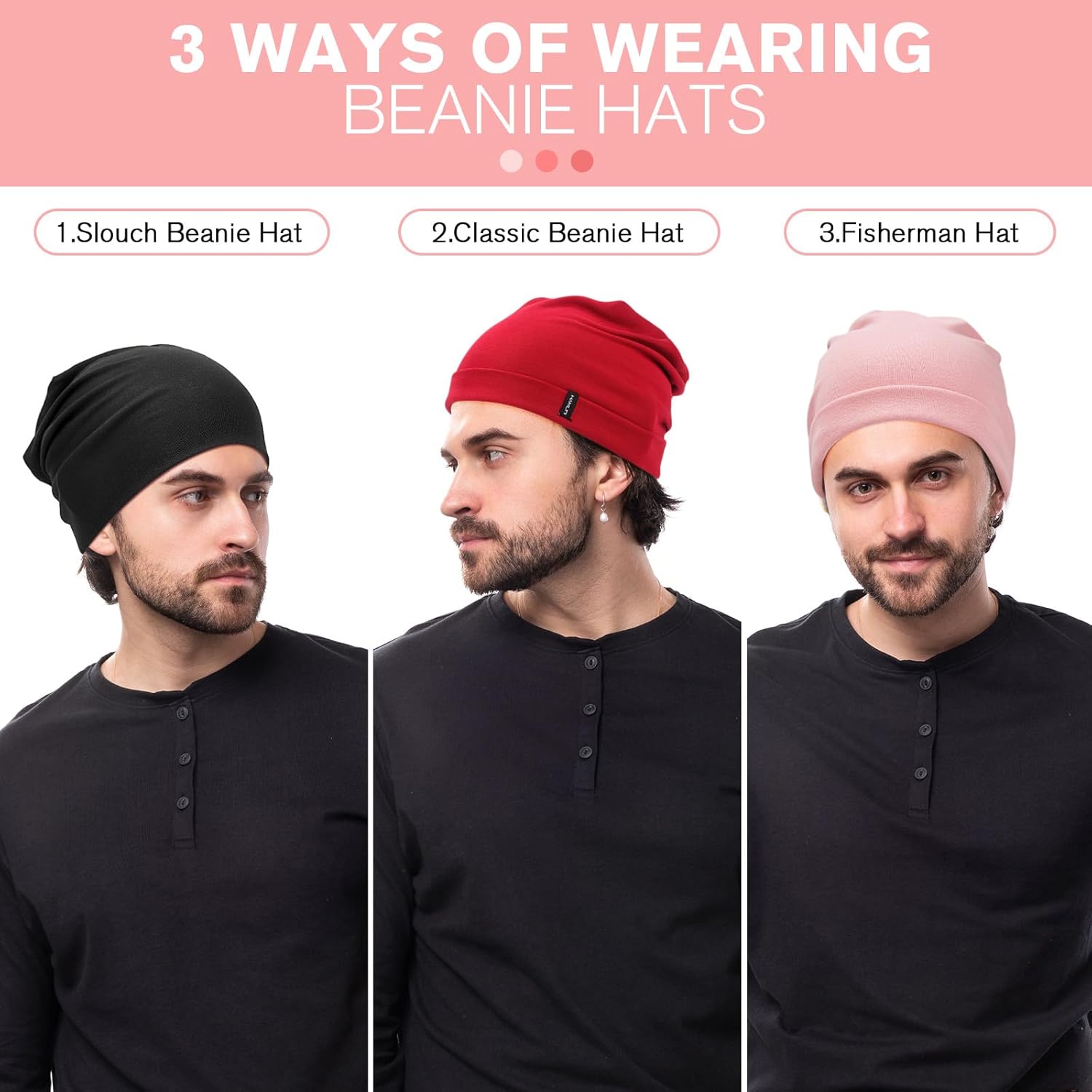 Slouchy Beanie for Women Men Soft Cotton Chemo Hats Double-Layer Warm Beanie Cap for Daily Wear & Transitional Seasons - Image 7