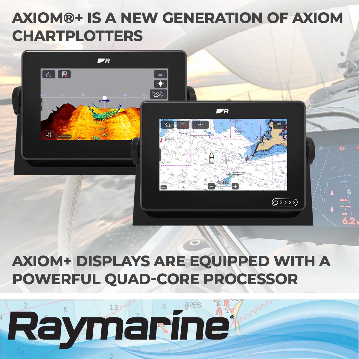 Raymarine Axiom+ 7 RV, Multifunktions-Touchscreen, 17,8 cm (7 Zoll), 600 W, Downvision und Realvision, integriertes 3D, WiFi, ohne Mapping oder Sonde