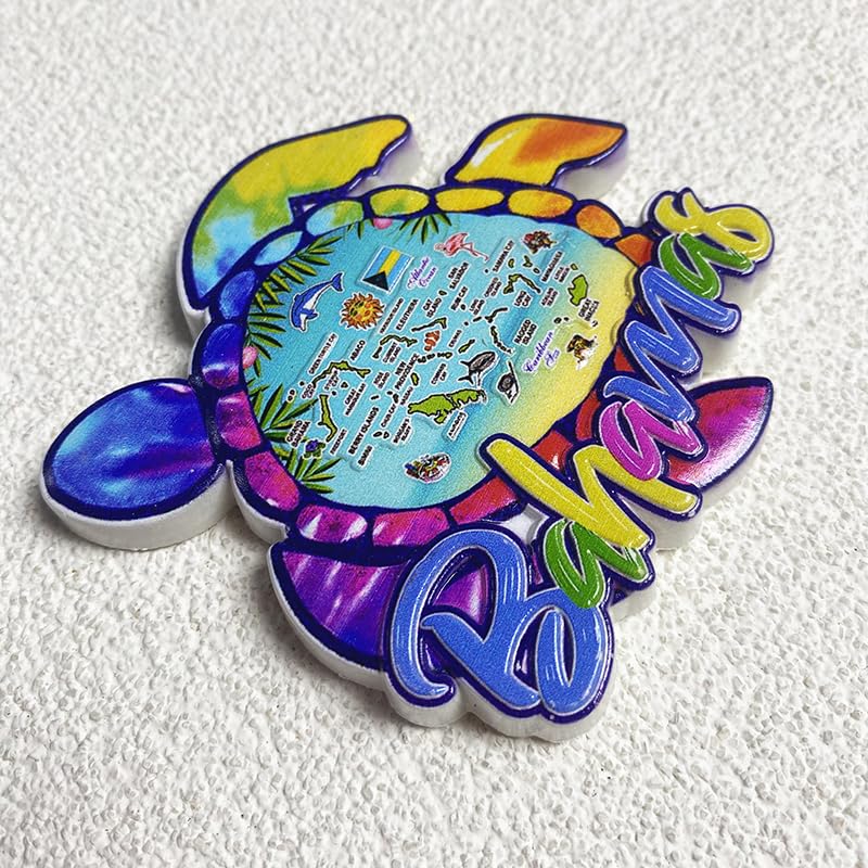Imán decorativo tortuga mar Bahama 3.5 pulgadas miniatura 3