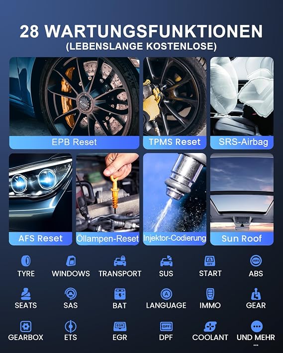 Mucar VO6 OBD2 Diagnostic Tool Car Full System & 28 Service Functions