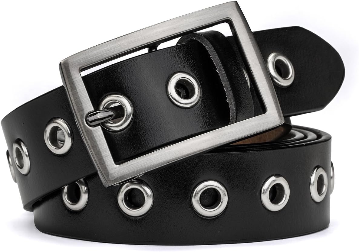 Leather Belt for Women Girls Waist Belt Alloy Buckle 1.1 Inches Width Adjustable