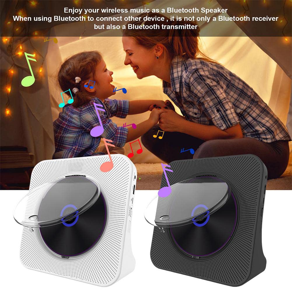 Lettore CD Portatile, Lettore CD Musicale a Tempo definito, Radio Audio Surround Compatibile con Bluetooth MP3 USB, Altoparlante Stereo su Disco per Bambini, Anziani, Genitori e Amici