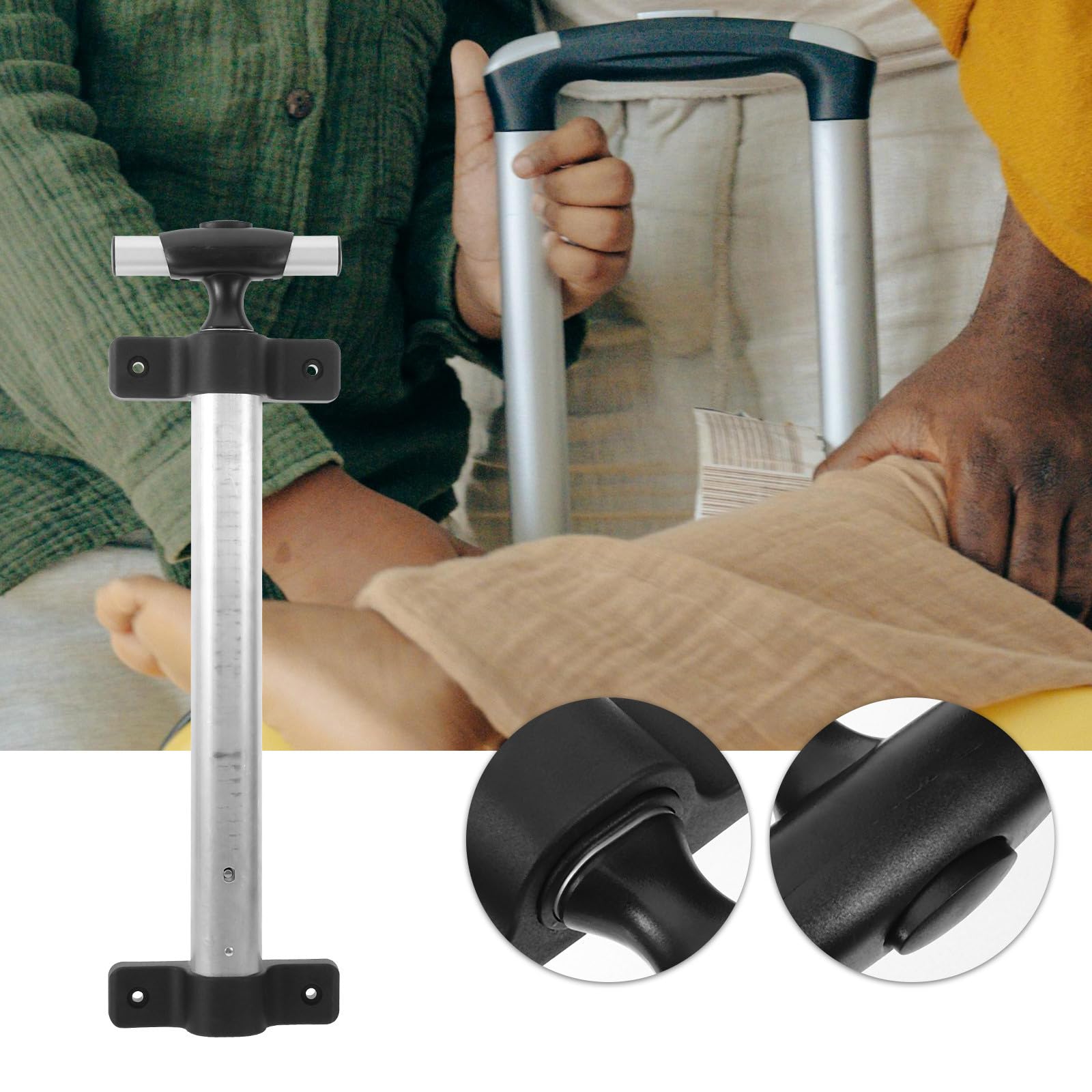 Holibanna Varilla Telescópica para Maleta de Aluminio Plata, Accesorio Versátil y Fácil de Transportar para Aventuras al Aire Libre, Pack de 2 Piezas