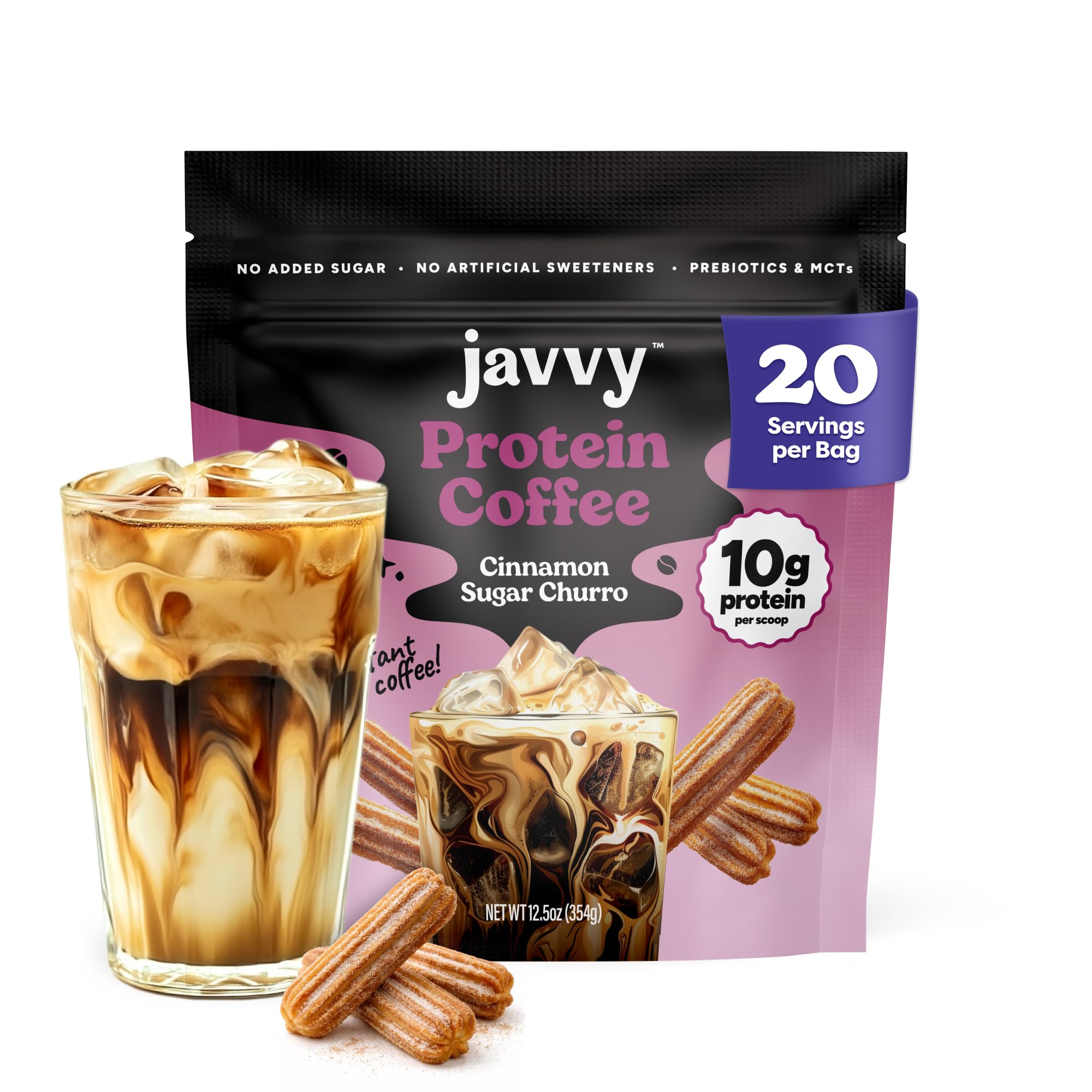Javvy Protein Coffee for Cold Brew & Iced Coffee, French Vanilla V3 — view 23