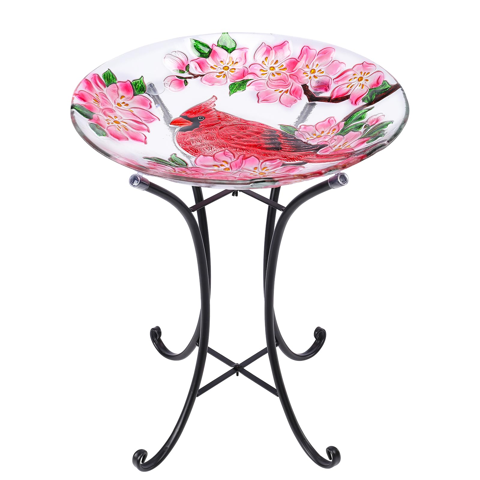 VCUTEKA Cardinal Glass Bird Bath