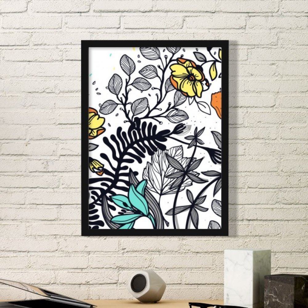 Cadre photo camellia dessin de plantes stickers muraux medium