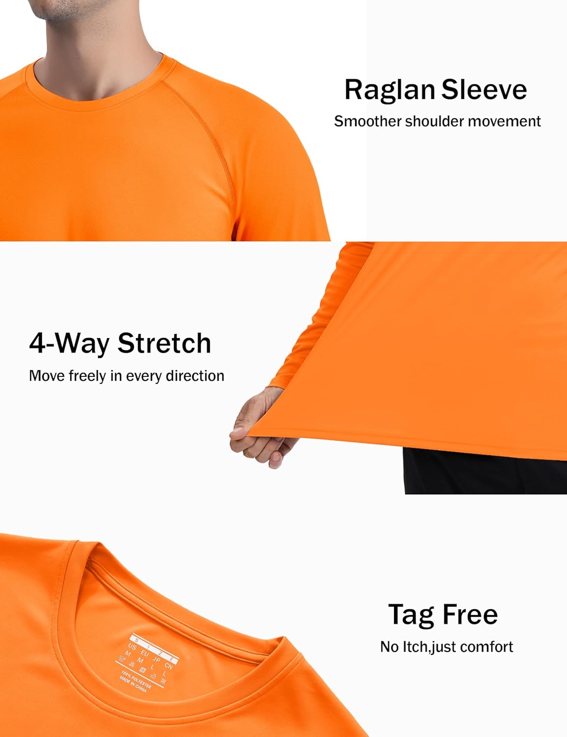 KINSWT Men's Sun Protection Shirts UPF 50+ Long Sleeve Swim Shirts UV SPF Quick Dry Lightweight Rash Guard - Image 5